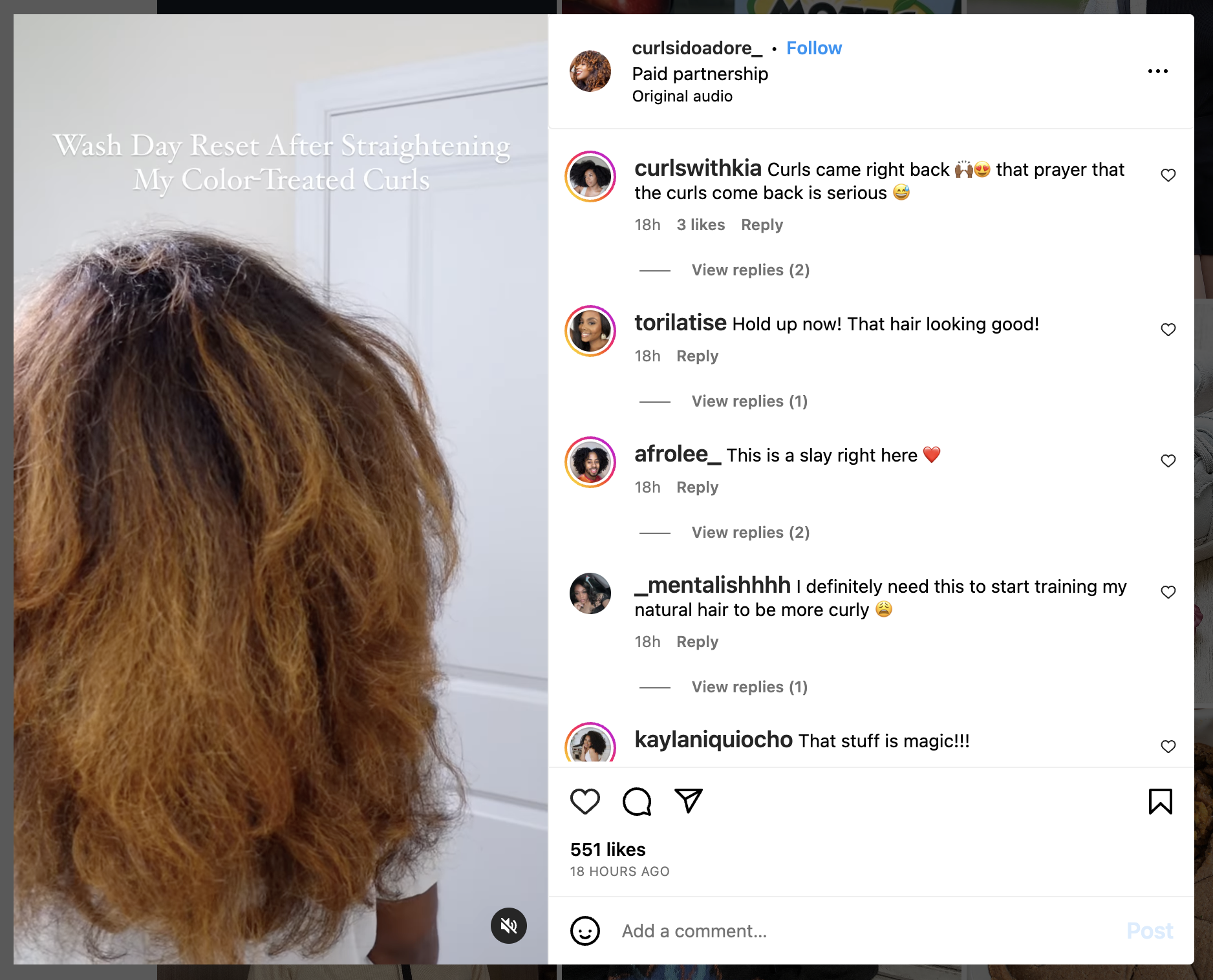 curlsidoadore_ discloses her paid partnerships and it still feels authentic